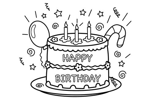 Learn colors for kids and color circle birthday cake. Free Printable Birthday Cake Coloring Pages For Kids