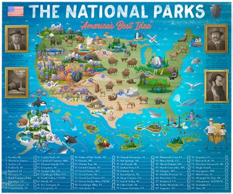 Map Of Usa With National Parks World Maps Ffb