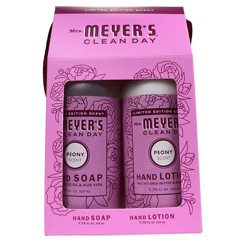 Mrs Meyers Clean Day Gift Set Peony Scent Hand Soap And Hand Lotion
