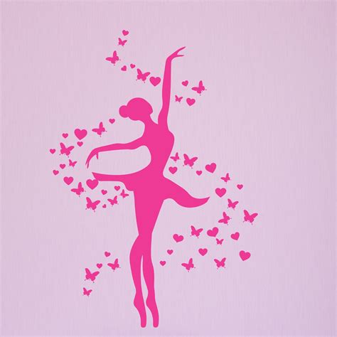 Adesivo De Parede Bailarina Rosa Para Quarto De Menina