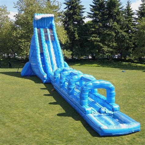 100ft Long Blue Crush Extreme Water Slide Inflatable Inflatable
