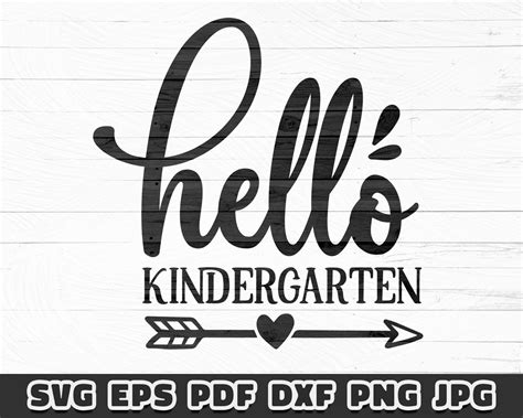 Hello Kindergarten Svg Cricut Cut File Digital Download Etsy