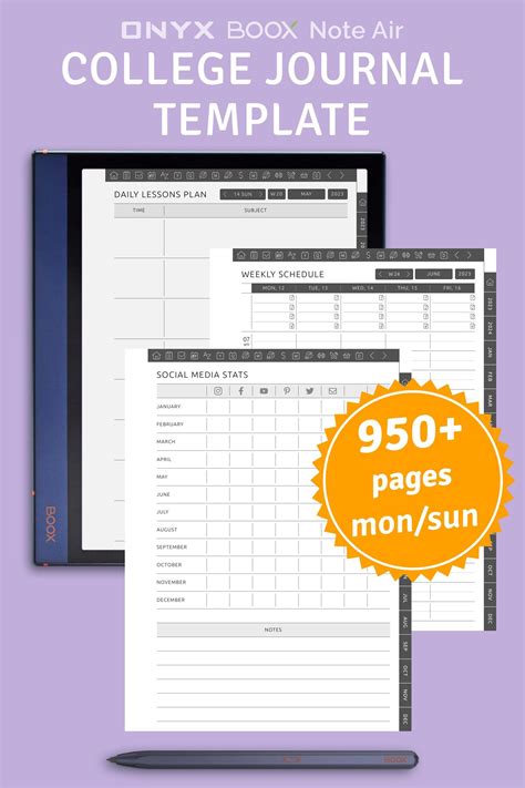 Boox Note College Journal Template Has A Simple Design Absolutely All
