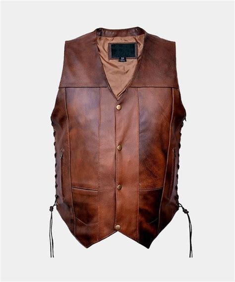 Mens Ten Pocket Cc Retro Brown Buffalo Hide Leather Vest 6 Flickr