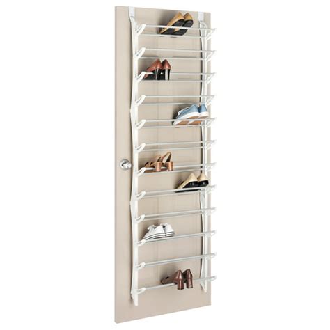 Whitmor 36 Pair White 12 Tier Over The Door Shoe Rack Steel And Abs