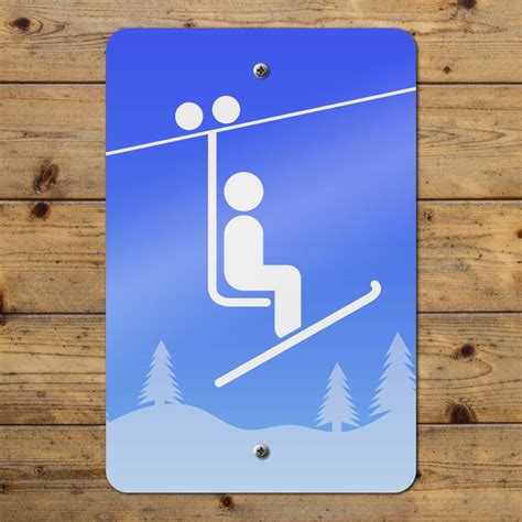 Skiing Ski Lift Symbol In Snow Home Business Office Sign Ebay