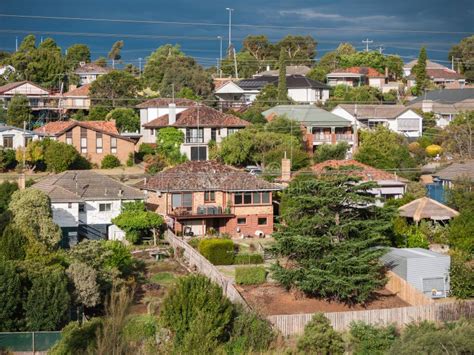 View Of Residential Houses In Melbourne S Suburb On A Hill Stock Image