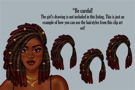 Natural Hair Clip Artafrican American Art Dreads Custom Etsy Girl Hair Drawing Afro Hair