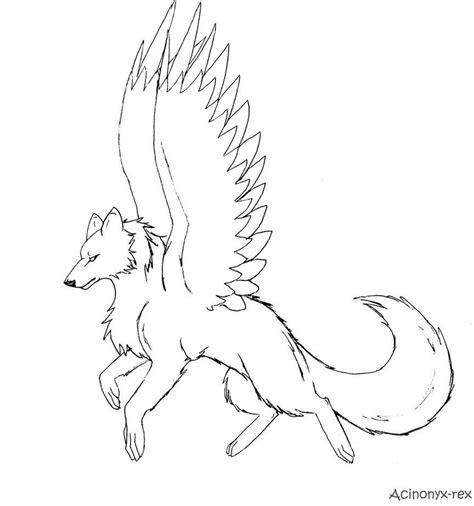 Wings Winged Wolf Coloring Pages Coloring Pages