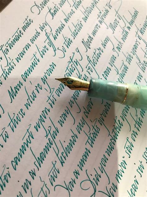 Writing In Turquoise With An Extra Fine Nib Handwriting How To Write