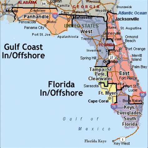 Map Of Florida Beaches On The Gulf Side Printable Maps
