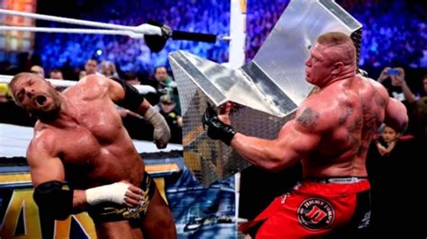 Wwe Brock Lesnar Vs Triple H Hell In A Cell Match Youtube