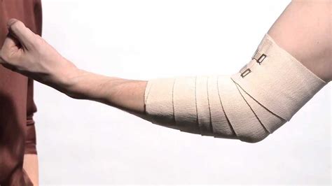 How To Wrap Elbow With Ace Brand Elastic Bandages Youtube
