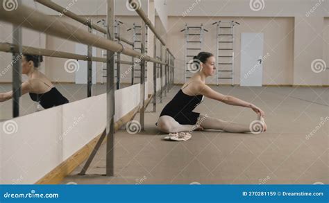 Professional Ballerina Doing Forward Bend Stock Image Image Of