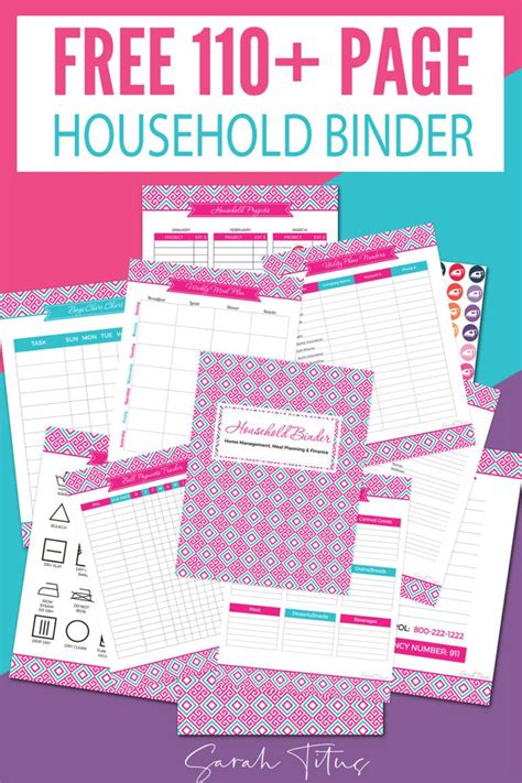 Household Binder Printables 110 Pages Planejadores Organização C200