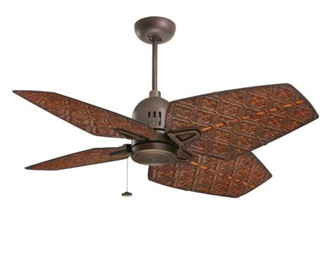 52″ Oil Rubbed Bronze Nedmac Outdoor Ceiling Fan W Aged Rattan Blades