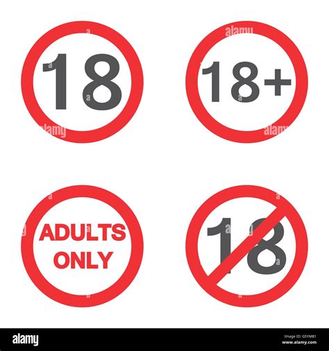Under Eighteen Sign Under 18 Adults Only Warning Sign Stock Vector