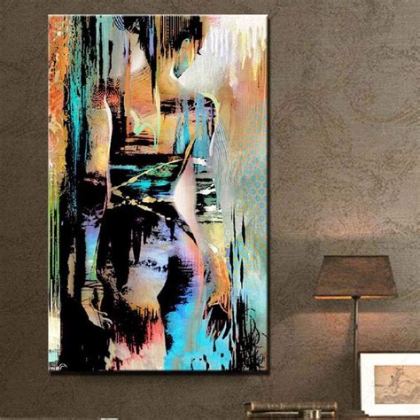 Amazon Com Modern Nude Painting Colorful Naked Woman Print Oil