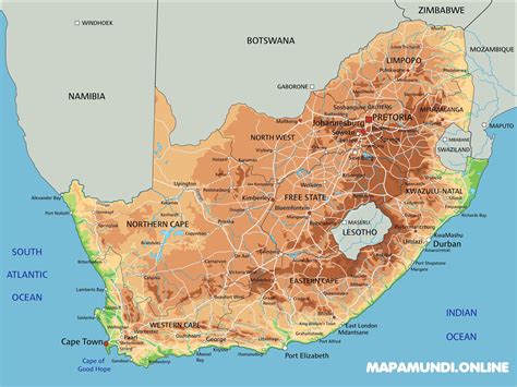 ⊛ Mapa De Sudáfrica Político And Físico Para Imprimir Hd · 2022