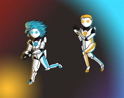 Portal 2 Atlas And P Body By Lucidfoxe On Deviantart