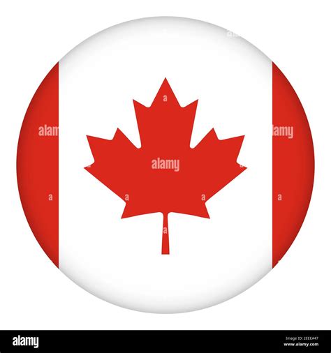 flag of canada round icon badge or button canadian national symbol template design vector
