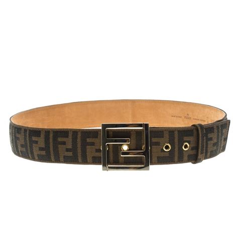 Fendi Brown Zucca Canvas Unisex Ff Buckle Belt Whats On The Star