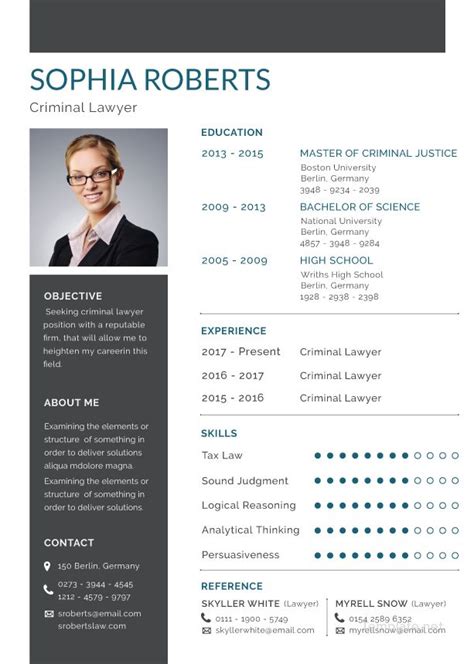 basic criminal lawyer resume template  psd illustrator