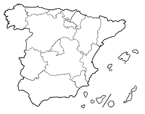 Mapa Mudo España Comunidades Autonomas Para Imprimir Maestra De