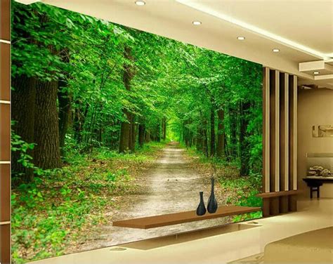 Custom Photo 3d Wallpaper Non Woven Mural Forest Landscape