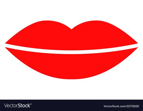 Smile Lips Flat Icon Symbol Royalty Free Vector Image