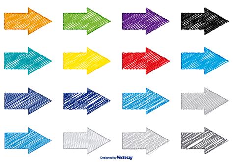 Colorful Scribble Style Arrow Set 109713 Vector Art At Vecteezy