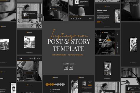 Podcast Instagram Post And Story Template Graphic By Peterdraw · Creative