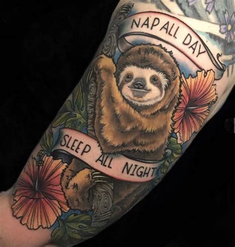 Sloth Tattoo By Adam Watkins Ownerartist Of Redemption Tattoo Parlour