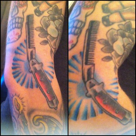 Awesome Colored Royal Comb Tattoo