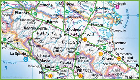 Cartina emilia romagna, mappa stradale emilia romagna, google maps carta stradale e cartina geografica. Large map of Emilia-Romagna