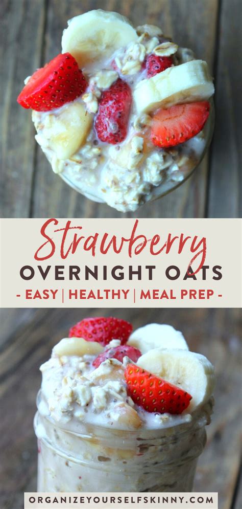 They are easy to make, simply combine oats with some milk, chia seeds and fruit and place them in a jar overnight. Strawberry Banana Overnight Oats | Recipe | Low calorie overnight oats, Low calorie breakfast ...