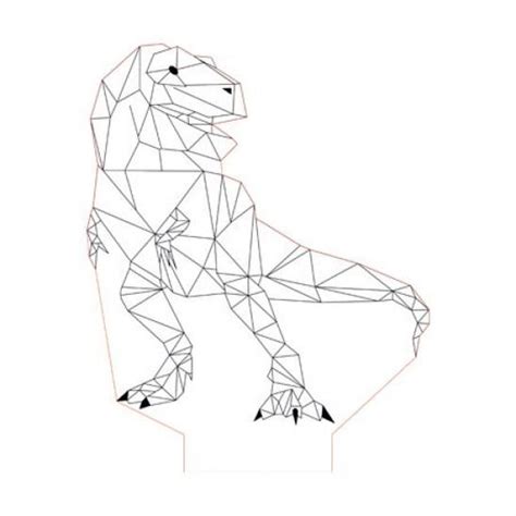 This easy yet interesting no internet game guess what? Geometric dino 3d illusion lamp plan vector file OP for ...
