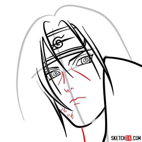 How To Draw Itachis Face Naruto Anime Sketchok Easy Drawing Guides