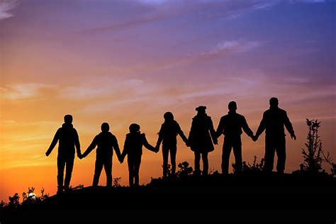 Maybe you would like to learn more about one of these? Group Of Friends Holding Hands Silhouette Stock Photos ...