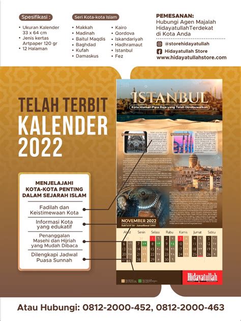 Kalender 2022 Lengkap Dengan Hijriyah Hidayatullah Store
