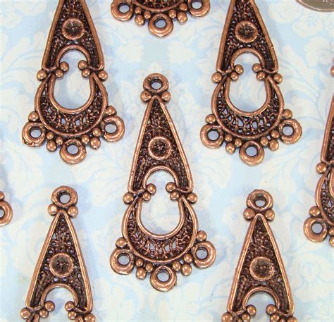 Chandelier Earring Charms Findings Copper Connector Etsy