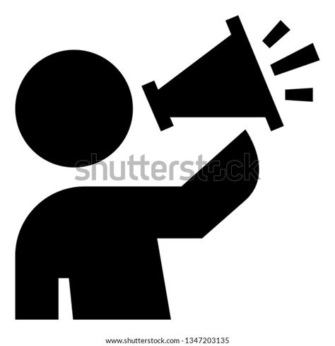 Person Speaking Into Megaphone Vector Icon Stock Vector Royalty Free