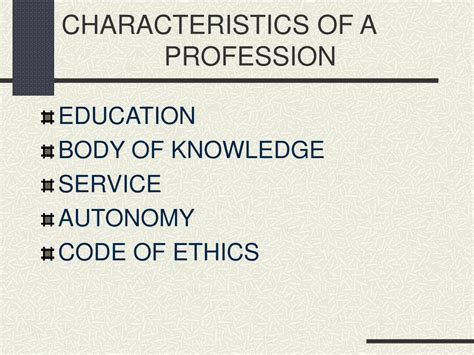 Characteristics of professional nursing by maksim khasin, ehow contributor. PPT - PROFESSION OF NURSING PowerPoint Presentation, free ...