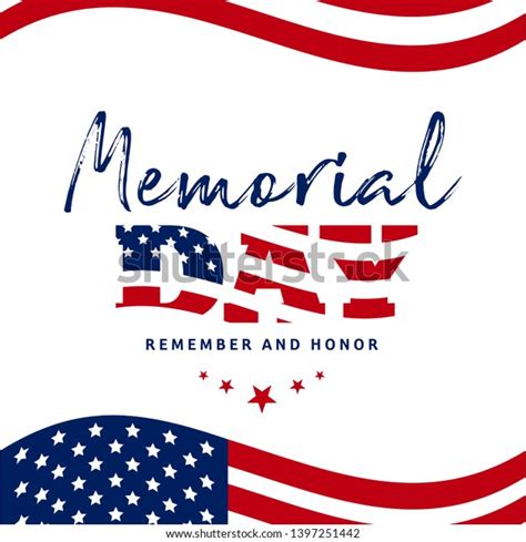 Memorial Day Remember Honor Card Vector Stock Vector Royalty Free