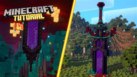 How To Build A Nether Sword Portal In Minecraft 116 Tutorial Youtube