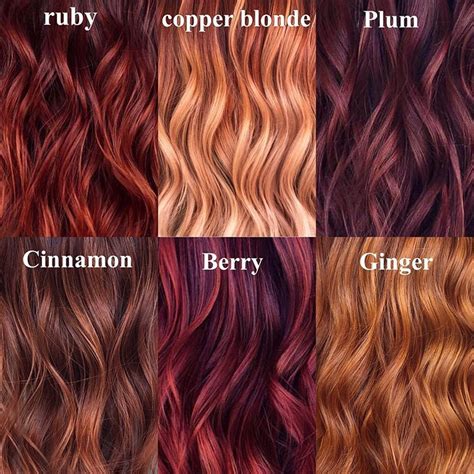 Red Hair Color Chart Shades