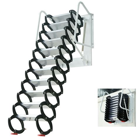 Intbuying Attic Extension Loft Ladder Stairs Wall Mounted Folding