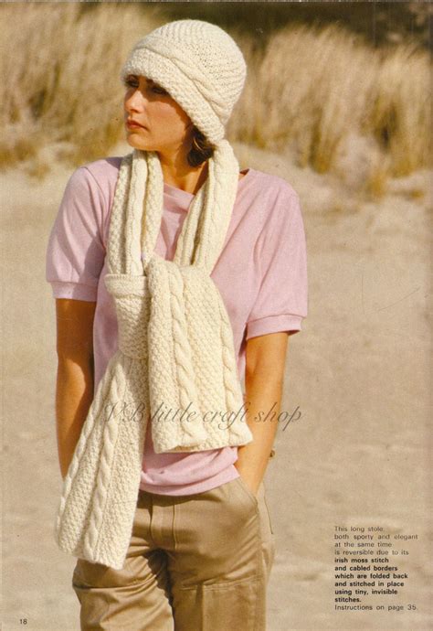 aran hat and scarf knitting pattern instant pdf download scarf knitting patterns knitting