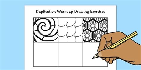 Free Duplication Warm Up Drawing Exercises Art Warm Up Sketches