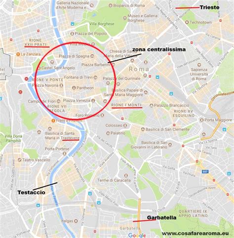 Mappa Migliori Quartieri Roma Cosa Fare A Roma